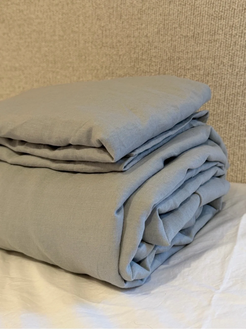 Quince European Linen Duvet Cover Set King/Cal King Mist